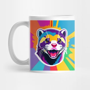 Modern Abstract Pop Art Style Laughing Otter Drawing Mug